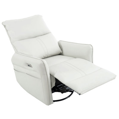Ijahnae Faux Leather Swivel Power Recliner