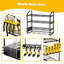 Organisateur d'outils électriques, support de rangement mural pour garage robuste avec support de tournevis latéral et crochets pour 4 perceuses, outils sans fil et outils à main