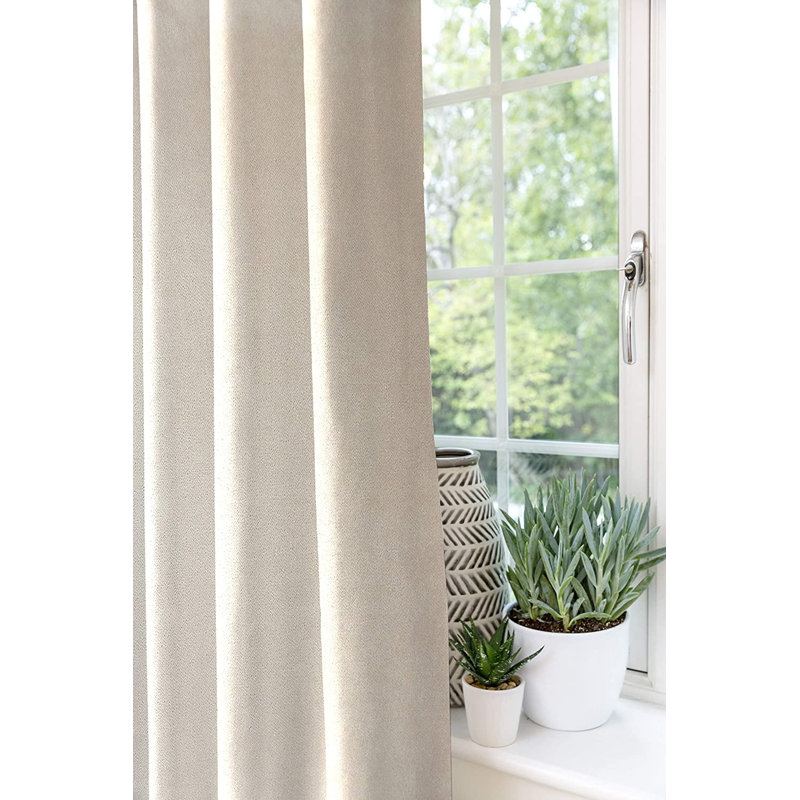 Arinna Room Darkening Curtains / Drapes Pair, Off White, Width 167 x Drop 182cm