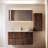 36" Modern Bathroom Vanity with Single Ceramic Basin and 2 Drawers, and 14"Side Cabinet Set