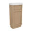 Meuble-lavabo de 15,75 po avec meuble-lavabo réversible en résine, tablette réglable et porte à pousser