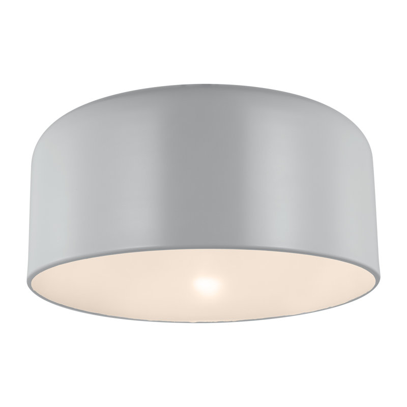 Flush Mount, Matte Gray, 7.75" H x 15.75" W x 15.75" D