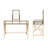 Kayli Glass and Metal Makeup Vanity Set with Stool -1761520979