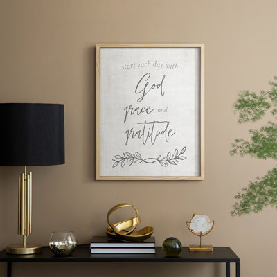 God Grace and Gratitude Framed Print - Solid Wood