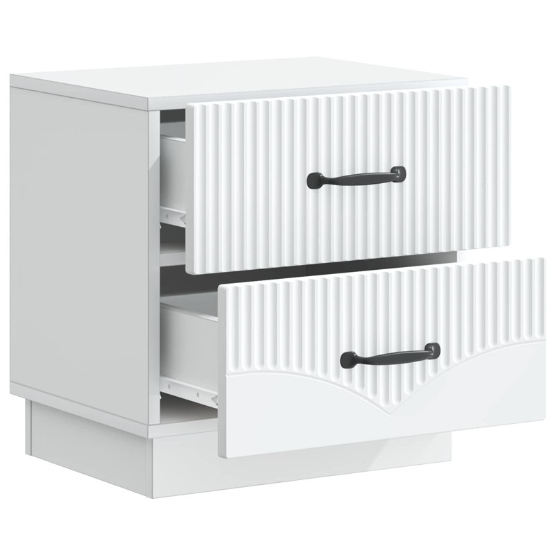 43cm W Manufactured Wood Bedside Table, White