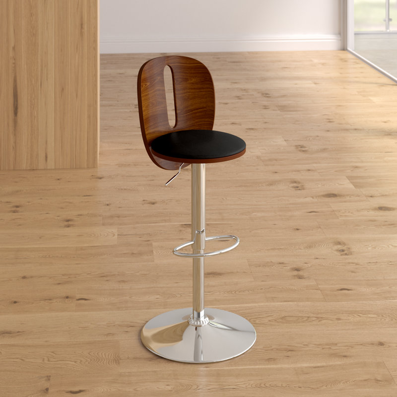 Wooler Swivel Upholstered Adjustable Height Counter Stool with Metal Frame