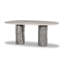 Arisela Oval Marble Double Pedestal Dining Table