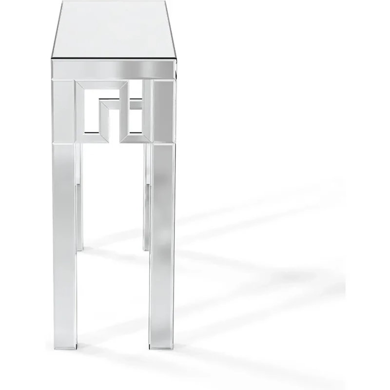 Console argentée avec finition miroir