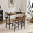 Bar Table Set With Wine Bottle Storage Rack. Rustic Brown