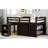 Low Study  Loft Bed With Cabinet Shelves And Rolling Portable Desk Multiple Functions Bed
