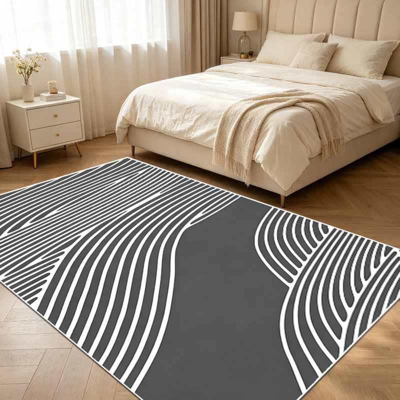 1PC Modern Abstract Wave Stripe Pattern area rugs for Living Room, Soft and Comfortable, Suitable for all seasons, easy-to-maintain, machine washable Indoor floor mat, Under Table Farmhouse suitable for dining room, bedroom, office, entryway, patio,...