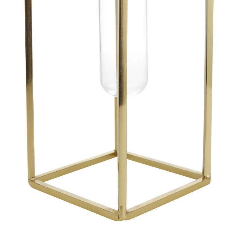 3 Piece Gold Stainless Steel Table Vase Set