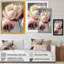 Crème et mauve tulipe II - reproduction d'art sur toile encadrée-87552973-87552970