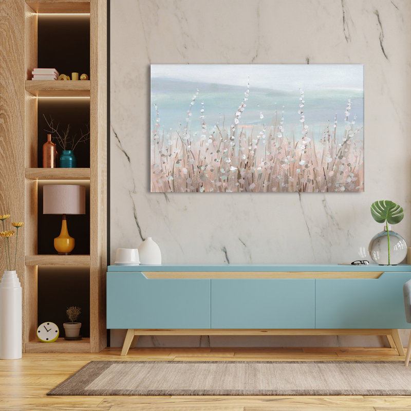 Coastal Morning Blooms - Peinture, L 30 po x H 18 po, Toile tendue