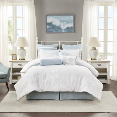 100% Cotton King Comforter With Blue Textural Shell Quilting For Warm And Relaxing Bedroom