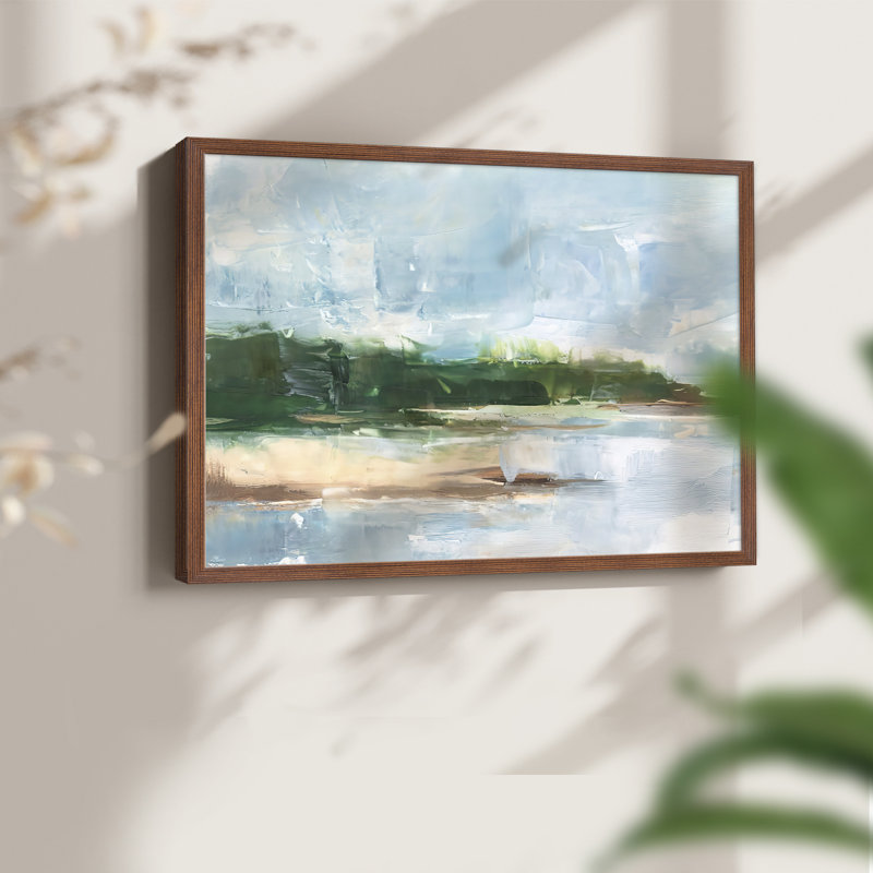 Tropical Shore II - Reproduction encadrée - Restickable, Noyer, H 16 po x l 20 po