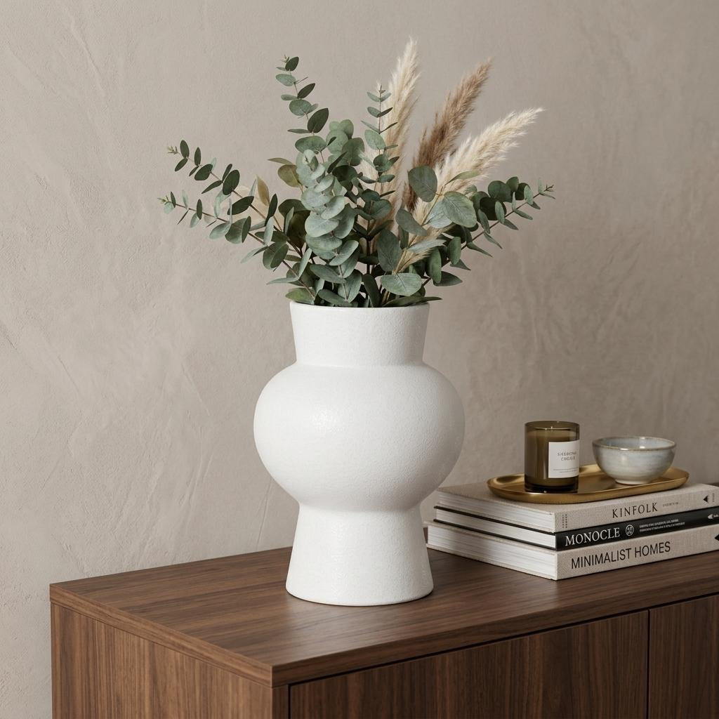 Novak 11'' Ceramic / Porcelain Table Vase, White