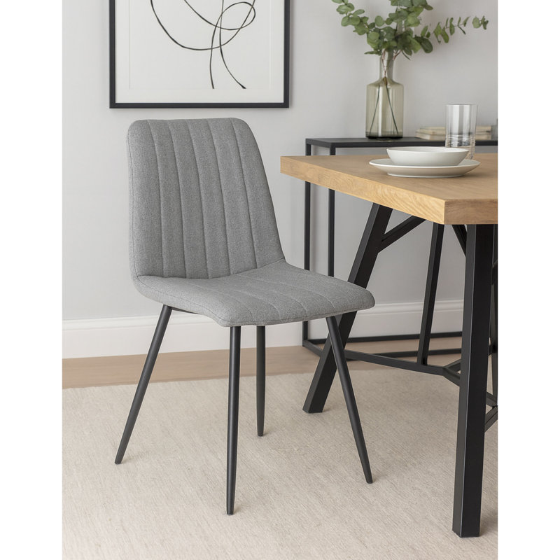 Ensemble de 2 chaises d'appoint en tissu gris avec pieds en acier noir Kittitas