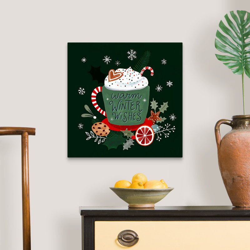 Reproduction d’art textuel sur toile, "Christmas comforts II" par Victoria Borges, Toile tendue