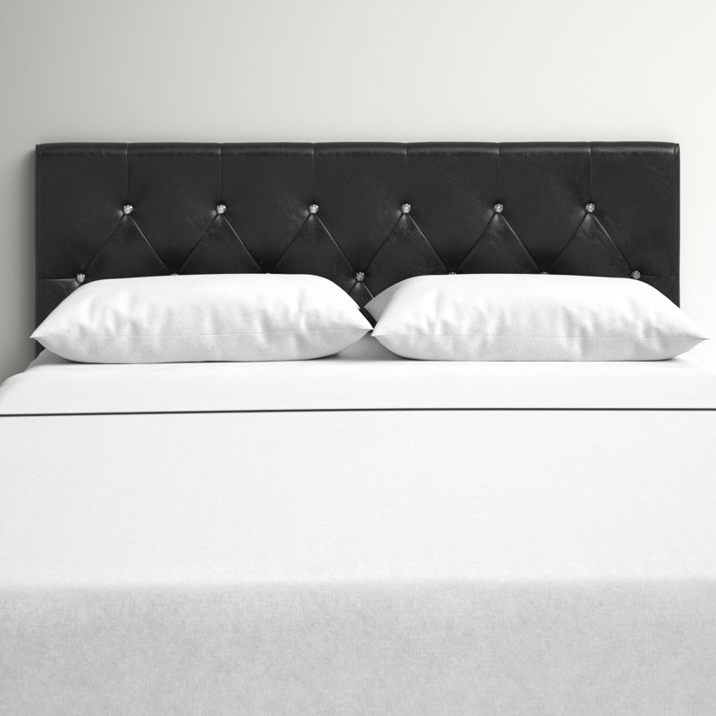 Devis Upholstered Headboard, Black, Full / Queen