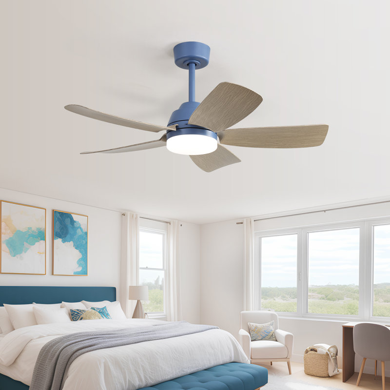 107CM 5 Blades Ceiling Fan with Remote Control and LED Lights
