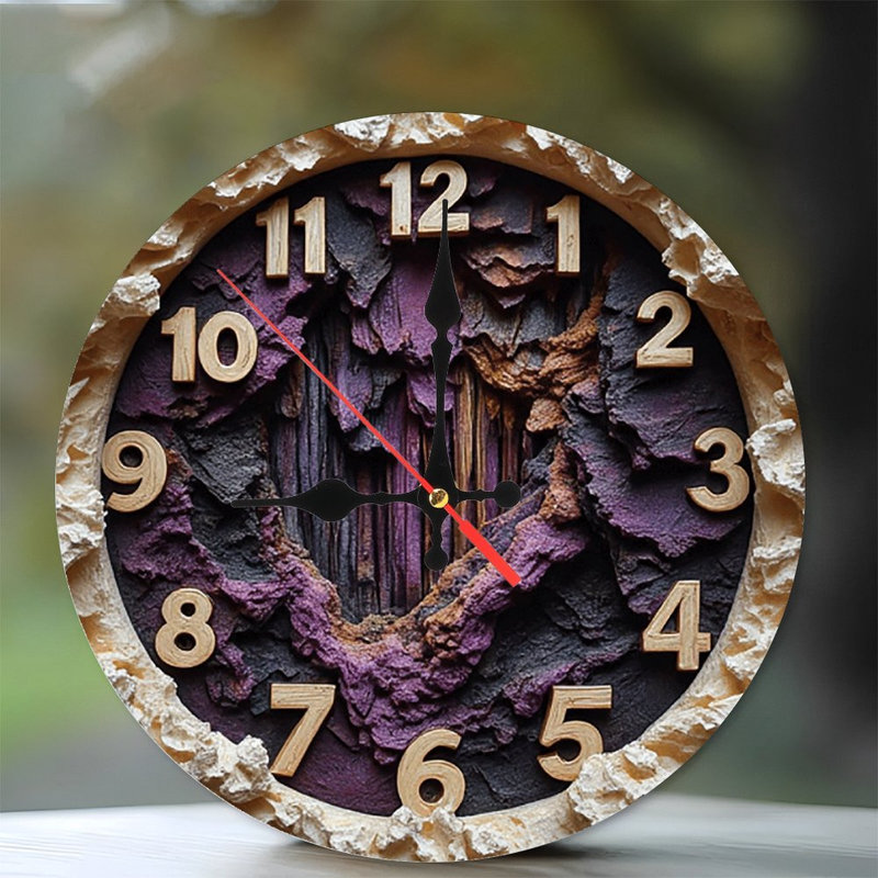 Horloge murale mauve en résine
