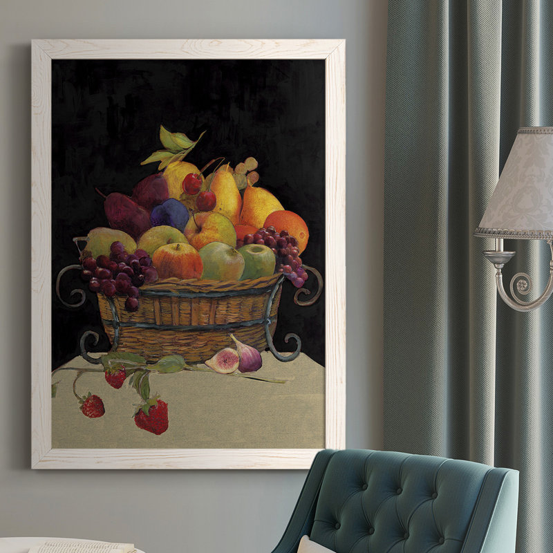 «Celestyna Fruit Basket I Revisit», reproduction sur toile encadrée, H 37,5 po x l 27,5 po x P 1 po, Blanc