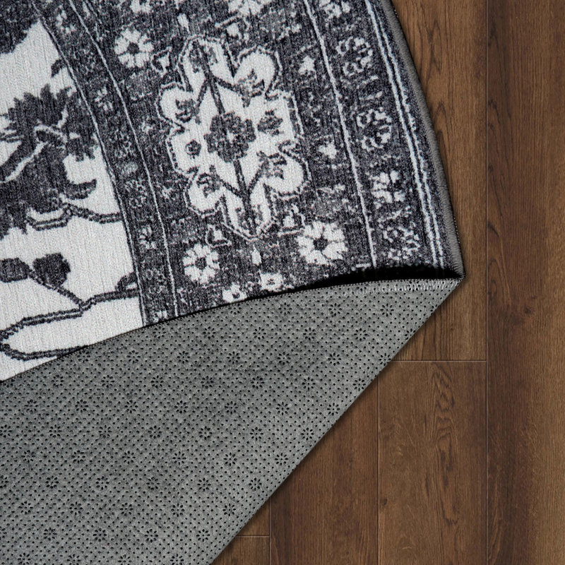 Ramage Grey Performance Flatweave Washable Oriental Indoor / Outdoor Rug