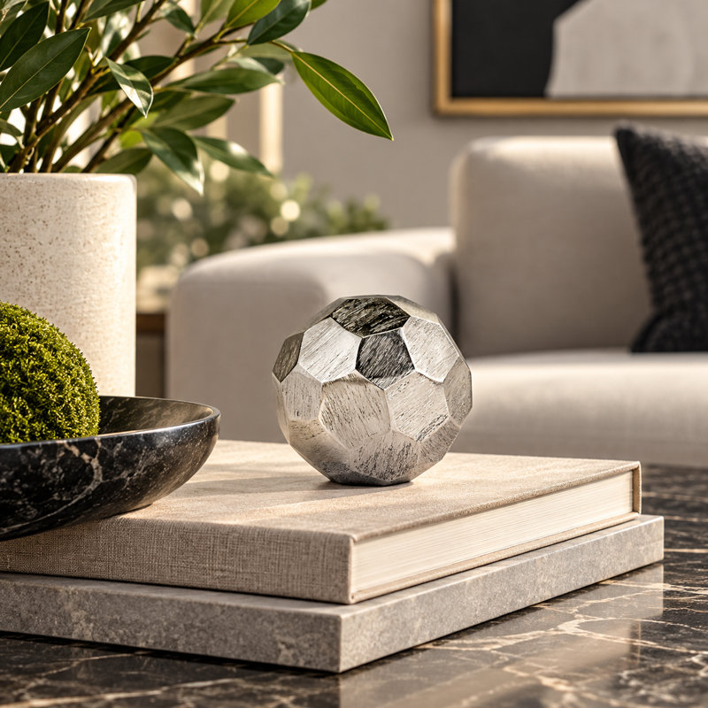 3616 Facetado Silver Etched Sphere