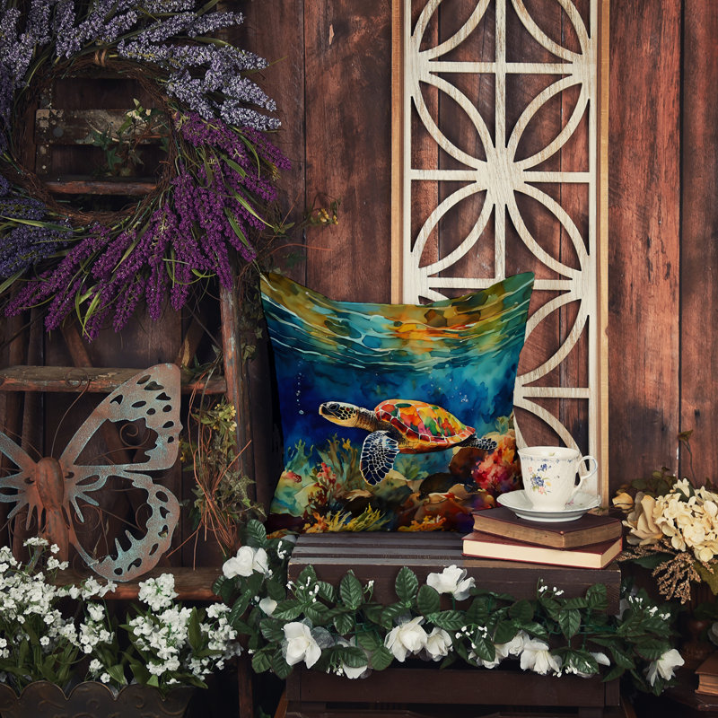 Nautical Other/No Pattern Outdoor Throw Pillow, 14" H x 14" W