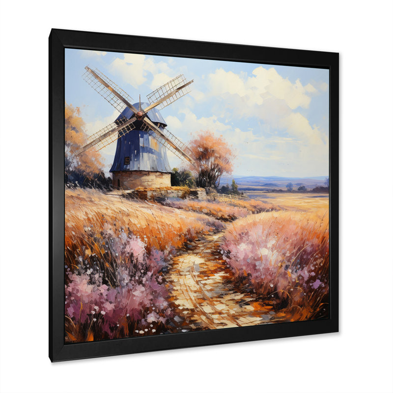 Mill Wind Gentle Breeze II - imprimé, Cadre photo noir, H 36 po x l 36 po x P 1,5 po