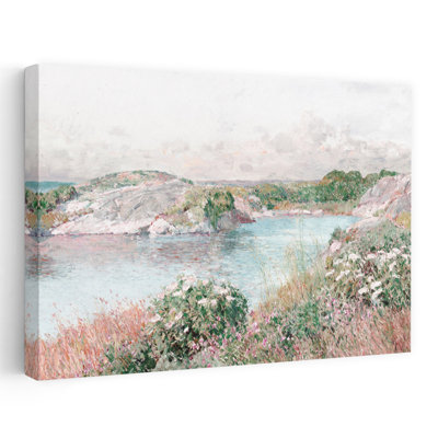Printemps, lac, paysage contemporain contemporain, art