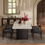 Ensemble de table de salle à manger à double piédestal double Velora pour 4 personnes avec chaises rembourrées Bouclé-136501843-136501836