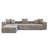 Nikodemos 4-Person Corduroy L-Shaped Sectional -1205061373