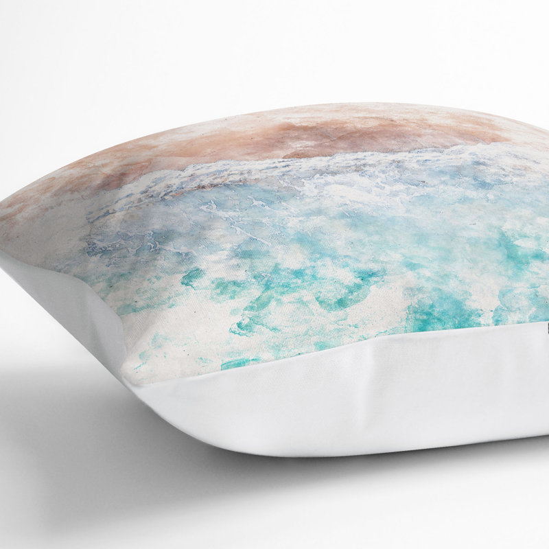 Sandy Beach Cushion with Filling, 40cm H x 40cm W x 15cm D, White