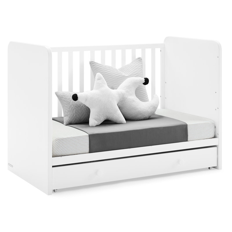 Bianca White 4-in-1 Convertible Crib with Storage Drawer