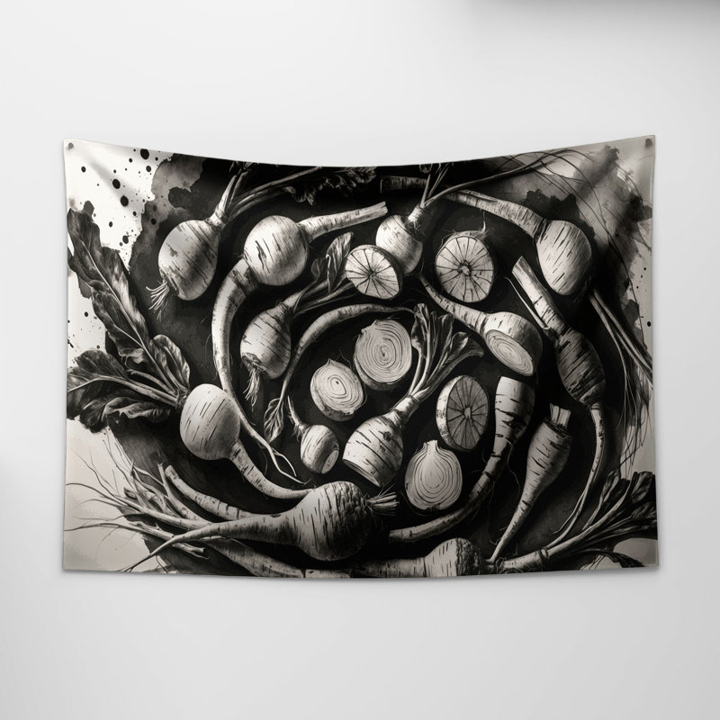 Tapisserie murale légumes et panais, 88 po x 104 po