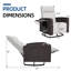 Fauteuil inclinable pivotant en osier de 28 po avec table d'appoint relevable-1044909686