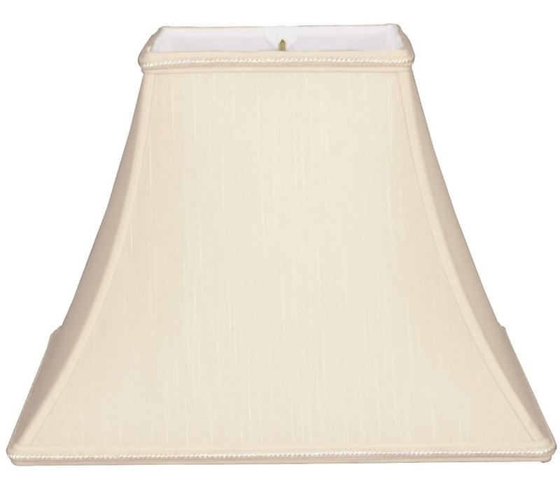 Abat-jour cloche en soie / shantung (araignée), H 10,5 po x l 12 po x P 12 po, Gris