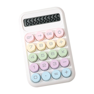 A  calculator Basic Standard Calculators Mini Digital Desktop Calculator With 8-Digit LCD Display- Calculator Pocket Size For Home School For Kids