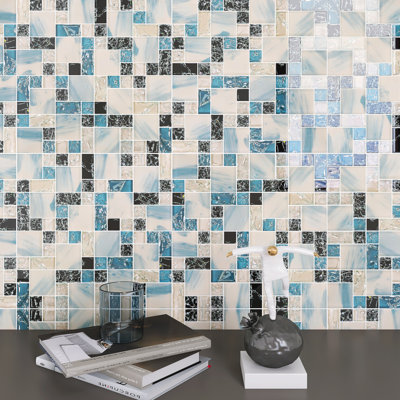 Crackle 11.75'' X 11.75'' Glossy Glass Subway Tile