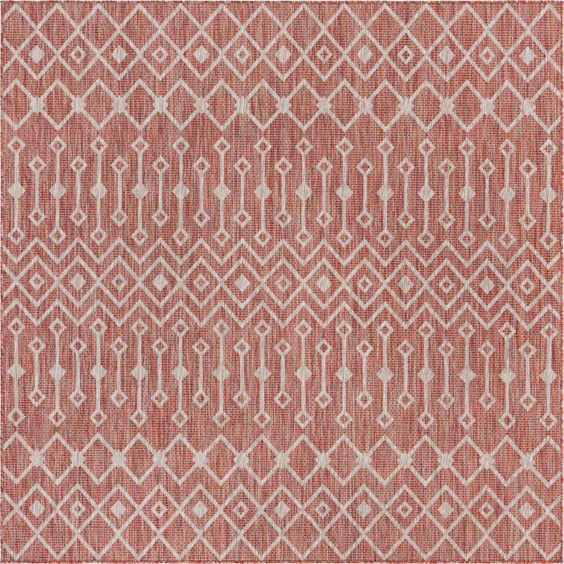 Tapis d'extérieur Preen couleur rouille, Carré 7 pi 10 po