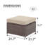 Repose-pieds en osier avec coussin (ensemble de 2)-100740199