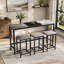 Table de salle à manger de cuisine moderne, table de pub, ensemble de table de salle à manger longue avec 3 tabourets, conception de tabouret suspendu pratique-1523502289-1523502295