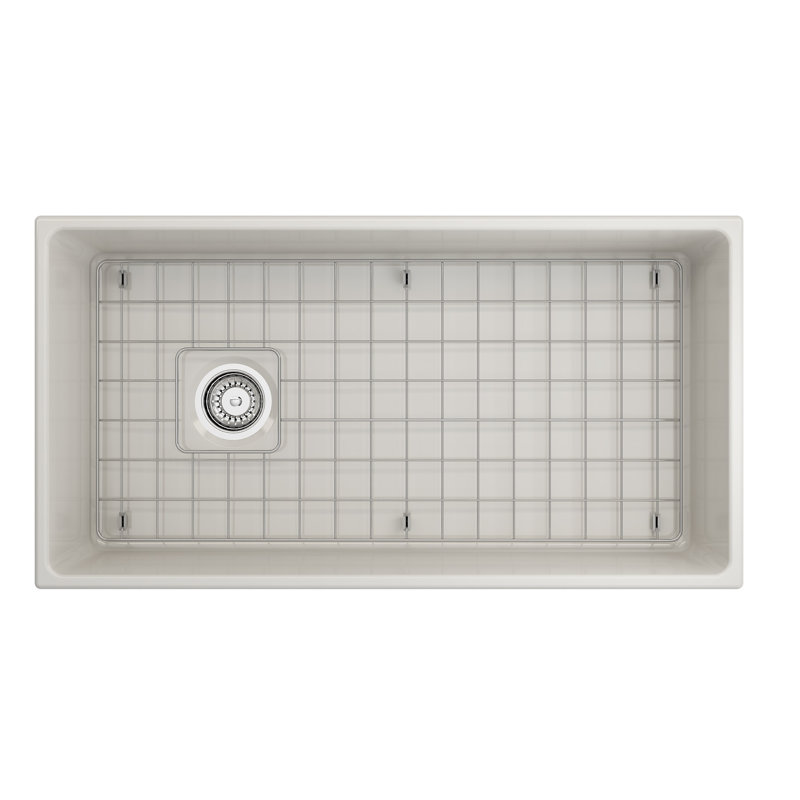 36'' L Fireclay Kitchen Sink, Biscuit