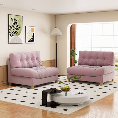 Rose, 90,5 po avec 2 coussins, matériau de velours, pour le salon, la chambre à coucher, le bureau, le velours en nuage minimaliste de perfectionnement d'appartement, appartement, embellissement de bureau