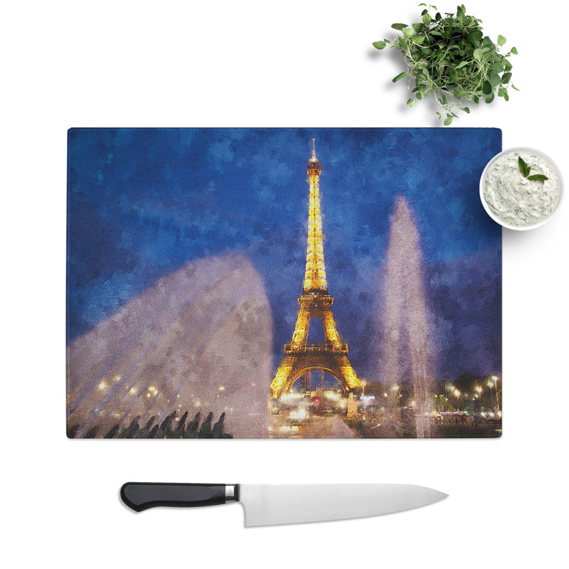Eiffel Tower Vol.6 Painting Chopping Board, 20cm W x 28.5cm L