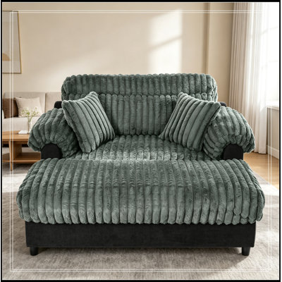 Chaise Lounge Sofa with Two Throw Pillows