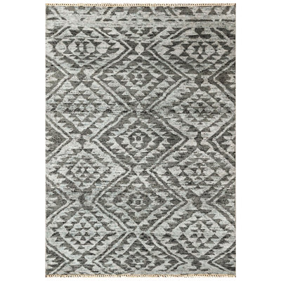 Tapis Oushak gris foncé en laine noué à la main 3 pi 10 po x 5 pi 8 po