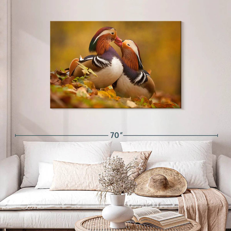 Brampt Loving Mandarin Ducks, 30" H x 45" W